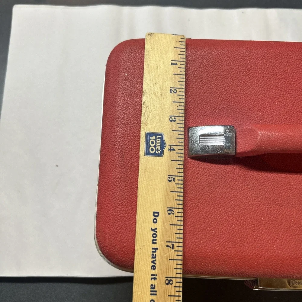 Vintage Red Forecast HARD SHELL TRAIN LUGGAGE Case No Key